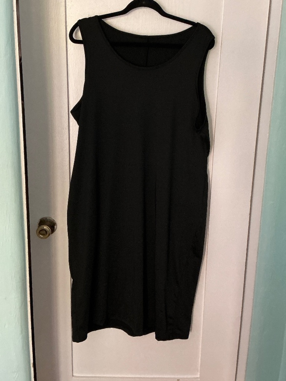 Women’s 3XL Black Sleeveless Midi Dress | Stretch Casual Tank Dr